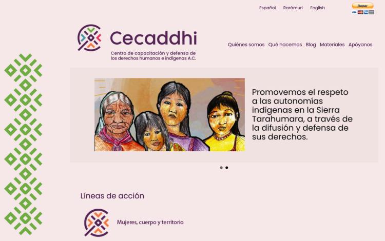 portada del sitio web de Cecaddhi